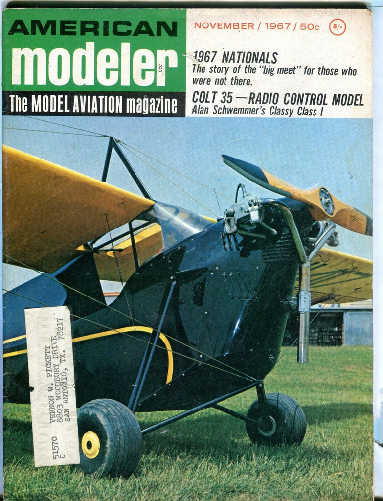 American Modeler Magazine November 1967 Alan Schwemmer VG w/ML 040617nonjhe
