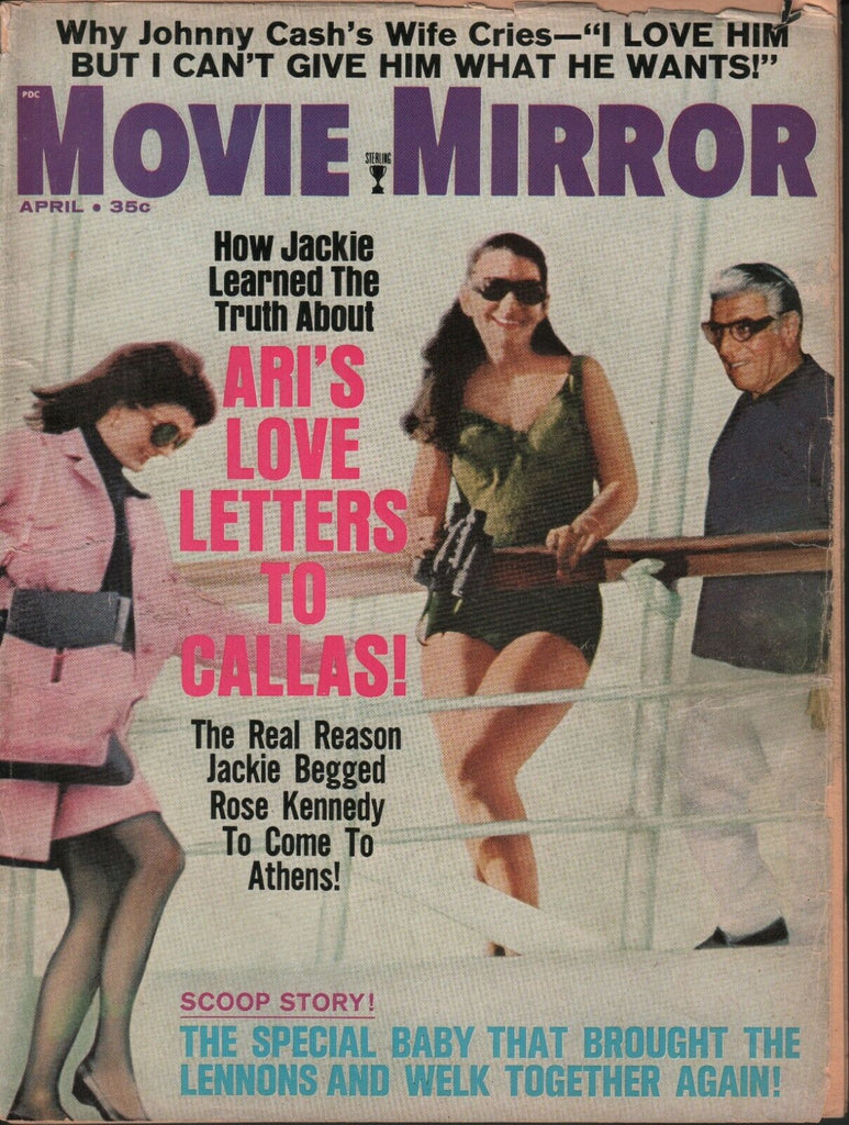 Movie Mirror April 1970 Jackie Kennedy Onassis Rose Johnny Cash 071519AME
