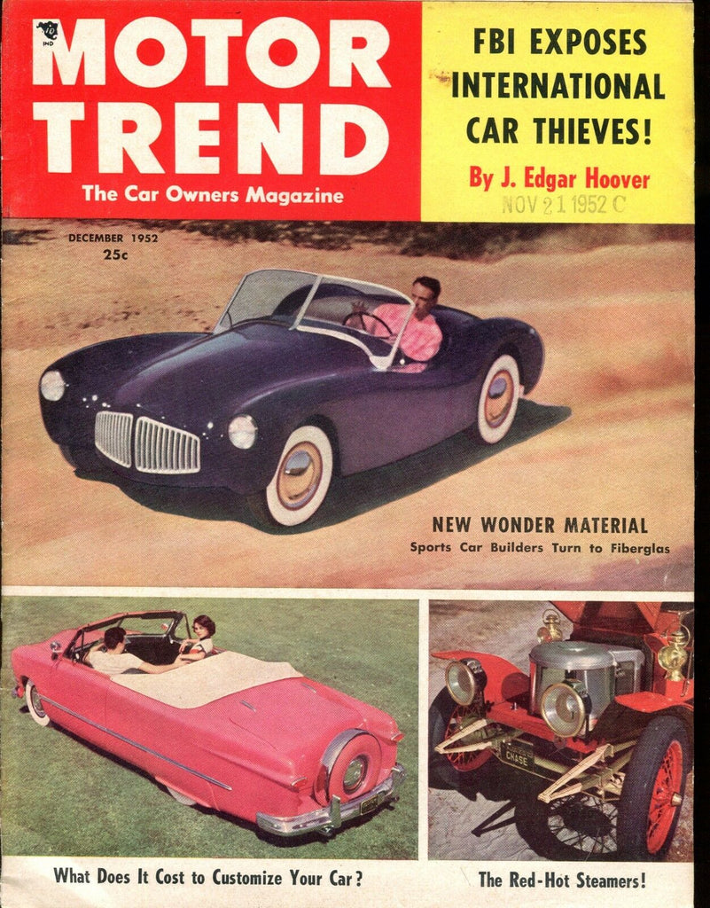 Motor Trend Magazine December 1952 Fiberglass VG No ML 030117nonjhe