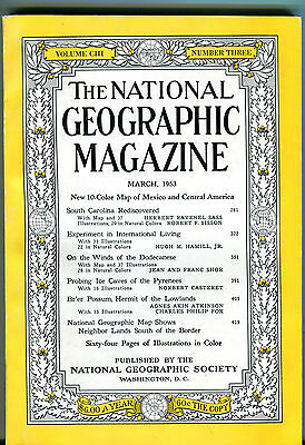 National Geographic Magazine March 1953 South Carolina Dodecanese VGEX 011116jhe