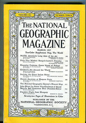 National Geographic Magazine March 1957 No Map VG 071316jhe