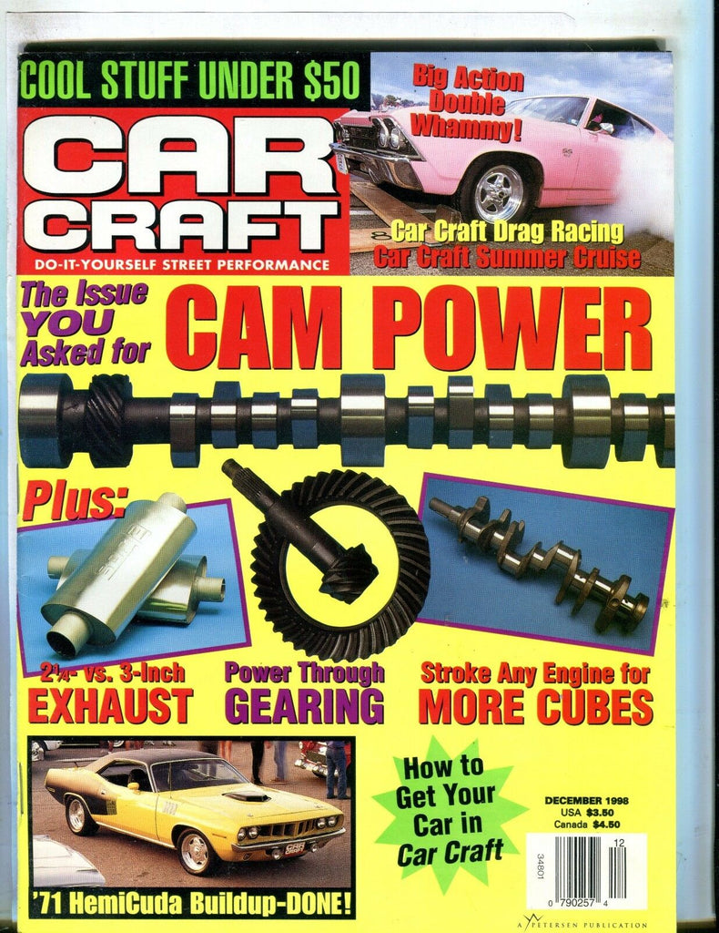 Car Craft Magazine December 1998 Cam Power EX No ML 051017nonjhe