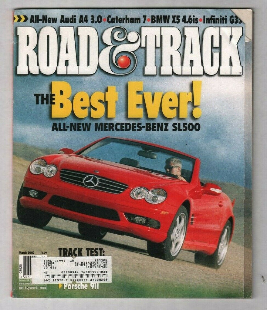Road & Track Mag Mercedes-Benz SL500 Audi A4 March 2002 020520nonr