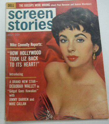 Screen Stories Magazine Mike Connolly & Liz Taylor July 1961 062615R