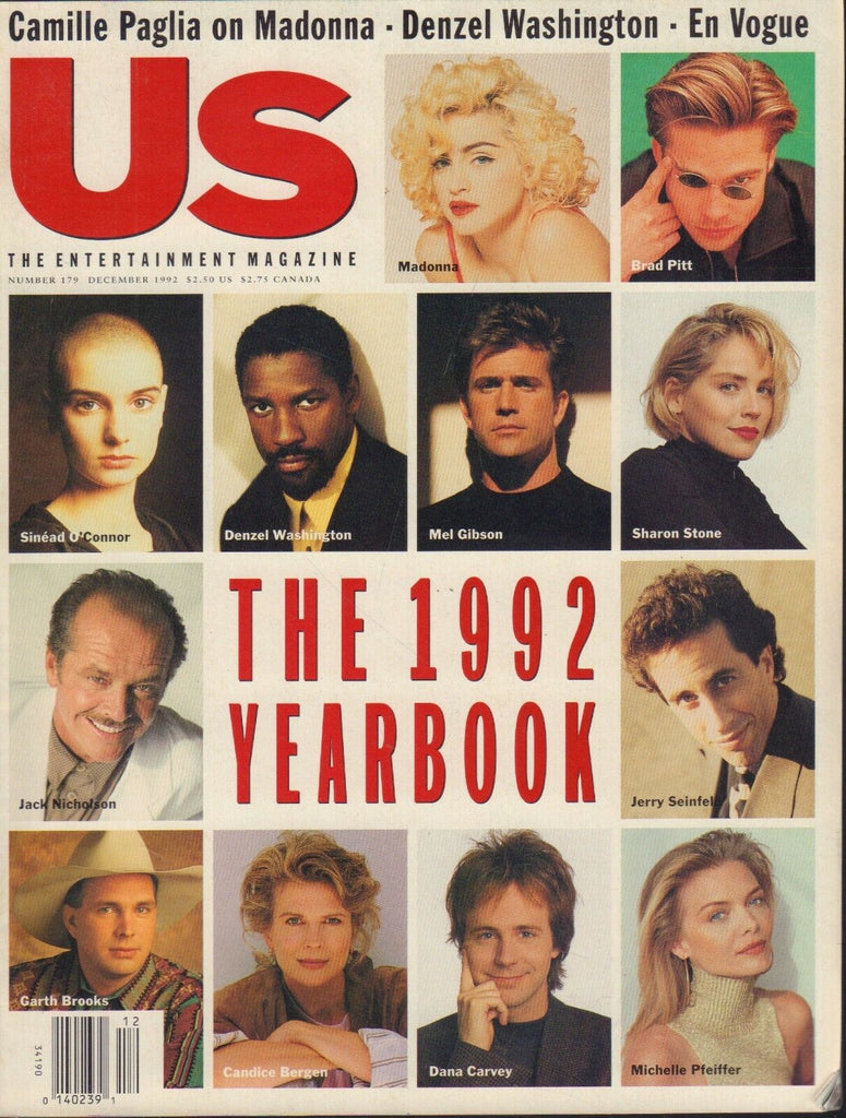 US Magazine December 1992 Madonna Brad Pitt Denzel Washington 090518AME