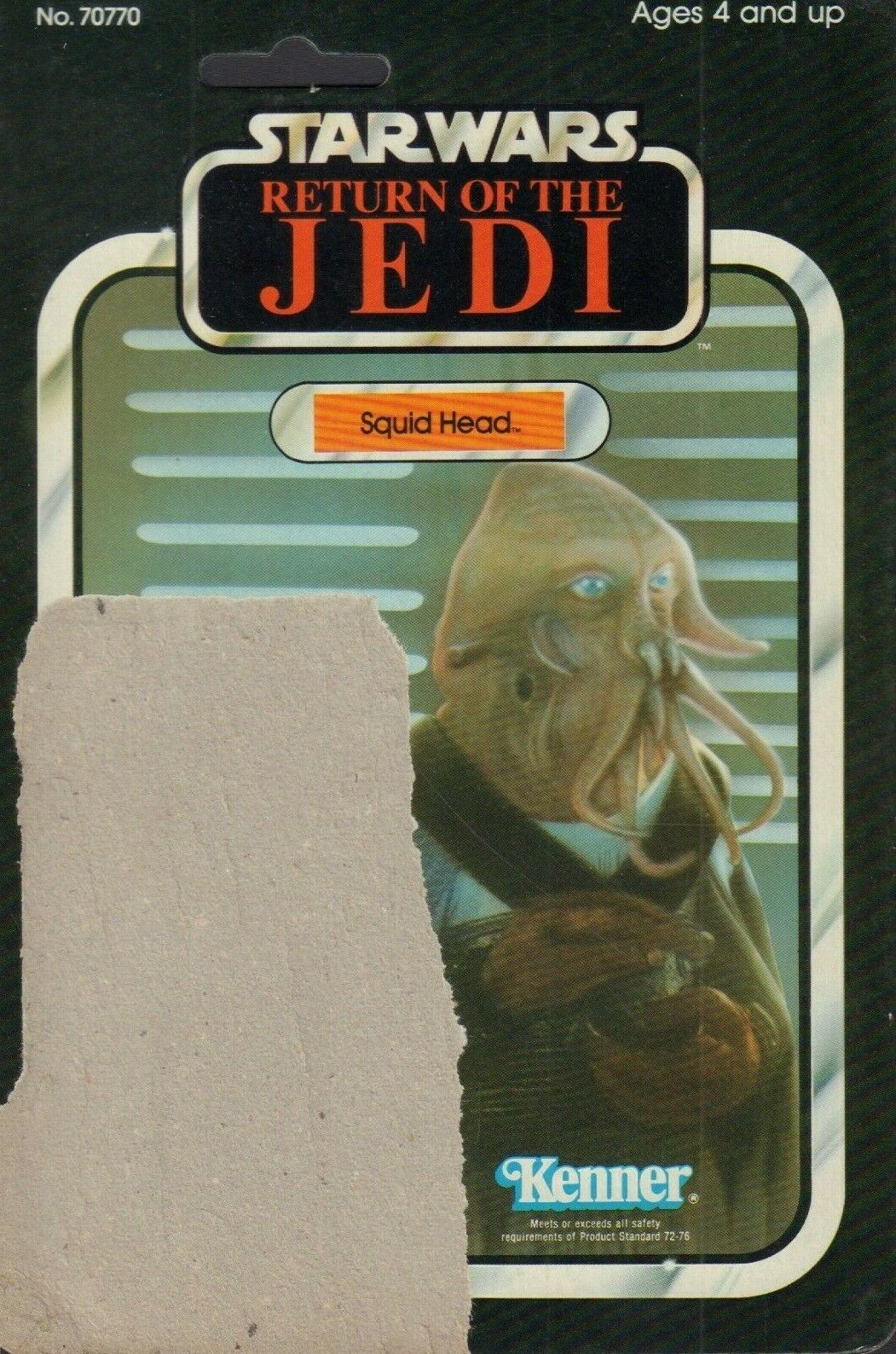 ◉専用です⚫︎オールドケナー　SQUID HEAD ツクダ　ROTJ 1983年 Squid Head Star Wars ROTJ Card Back Only KENNER 1983 031419DBT