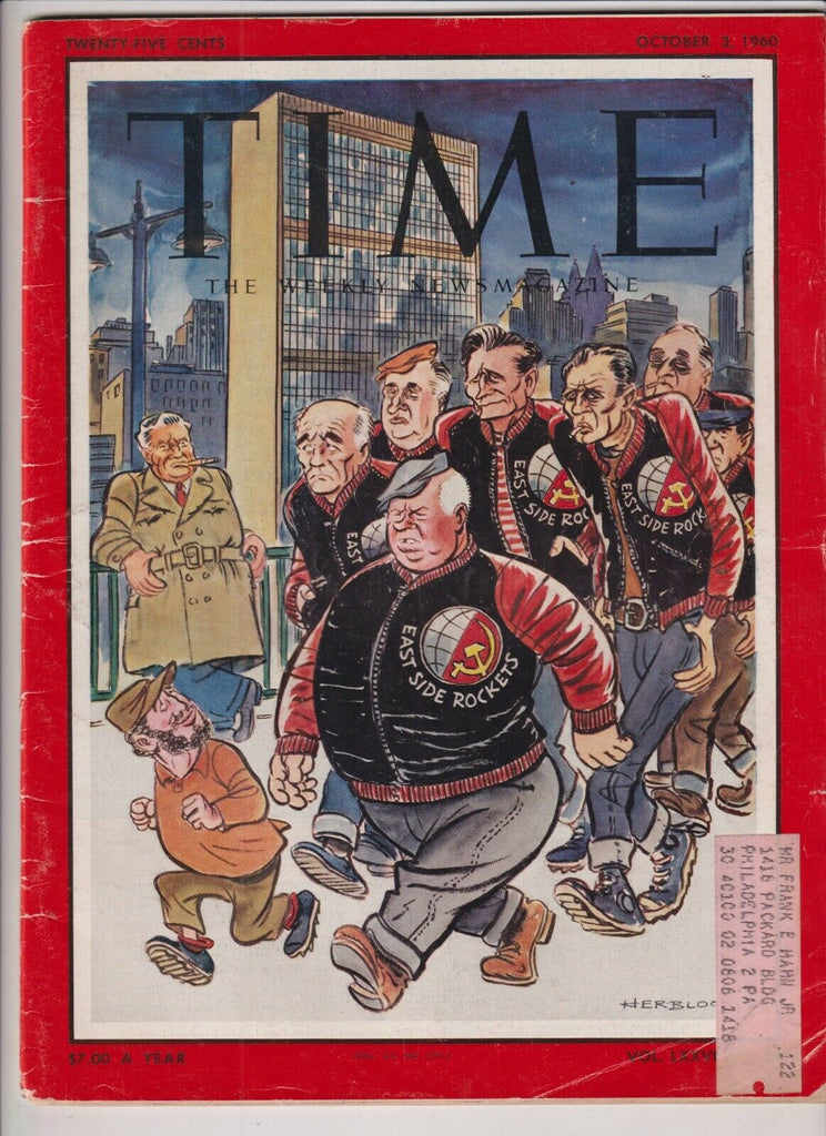 Time Magazine Russia's East Side Rockets October 3, 1960 110619nonr