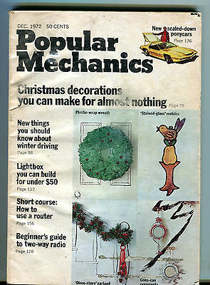 Popular Mechanics Magazine December 1972 Christmas Decorations VG 033116jhe