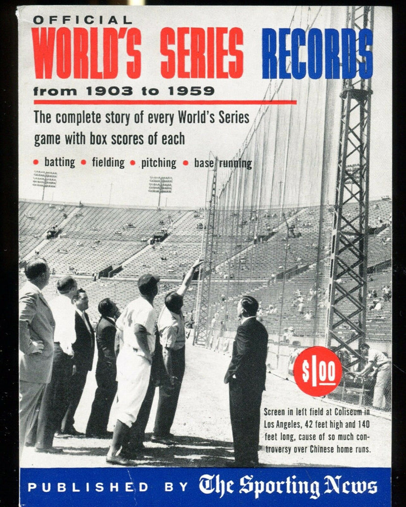Official World's Series Records Book The Sporting News 1960 EX 020617jhe