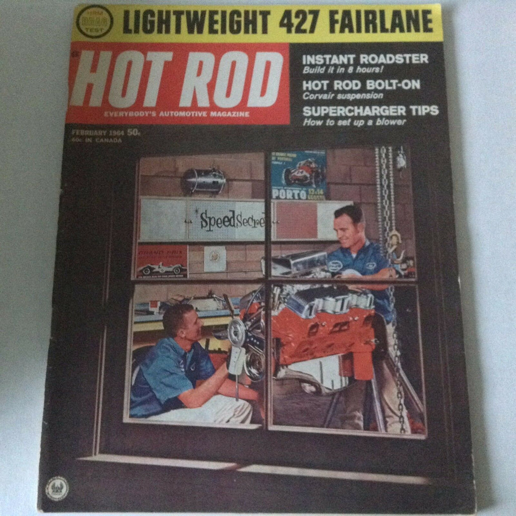 Hot Rod Magazine Lightweight 427 Fairlane & Bolt ons February 1964 060817nonrh