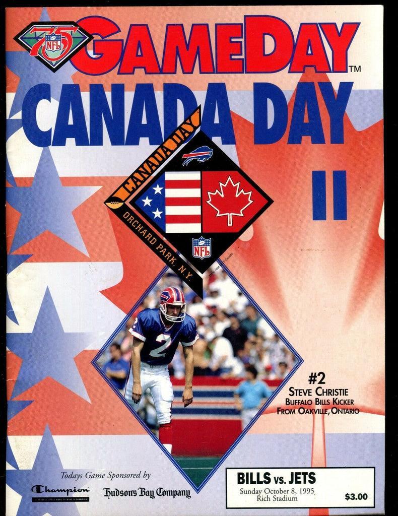 GameDay Magazine October 8 1995 Bills Jets Steve Christie EX 010917jhe