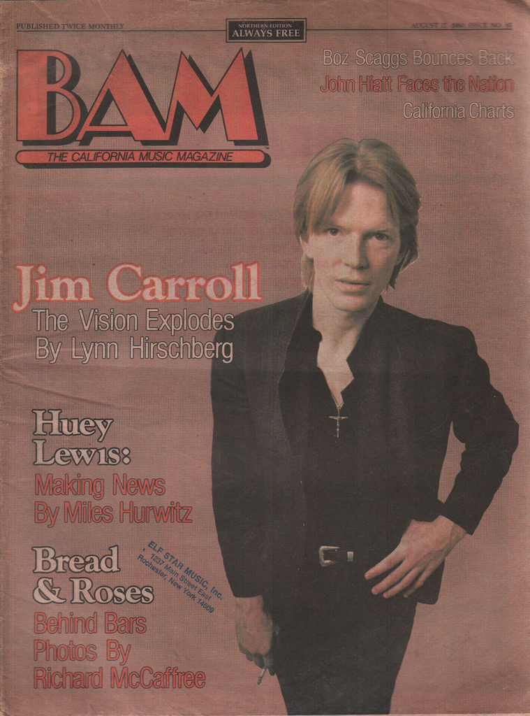 BAM August 15 1980 Jim Carroll Huey Lewis Richard McCaffree 041420DBE2