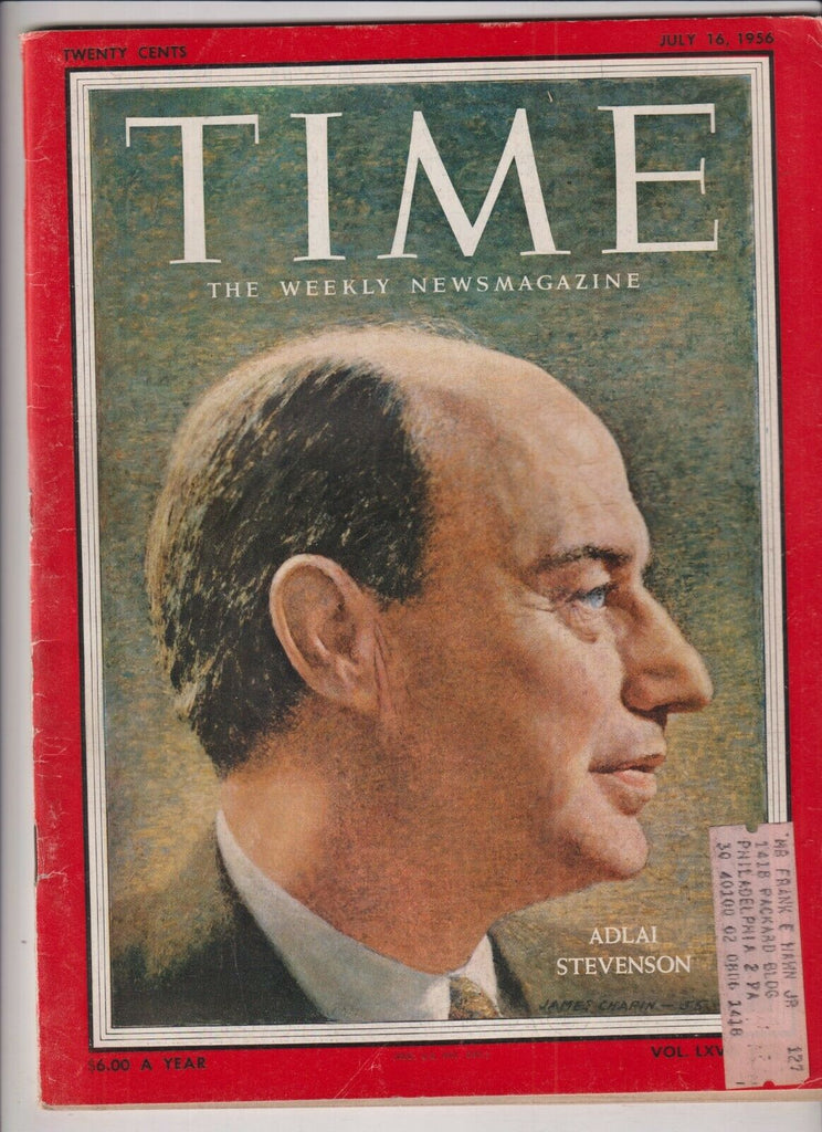 Time Magazine Adlai Stevenson July 16, 1956 111919nonr