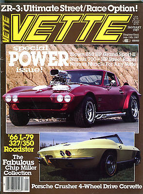 Vette Magazine January 1987 Special Power Issue! EX 021916jhe