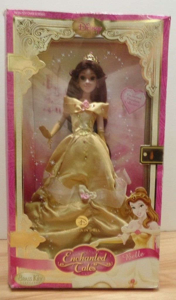 Belle Enchanted Tales Disney Brass Key 12" Porcelain Doll 101518Btub3