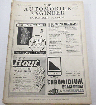 The Automobile Engineer Oversized Magazine April 1936 gd 100814lm-e2