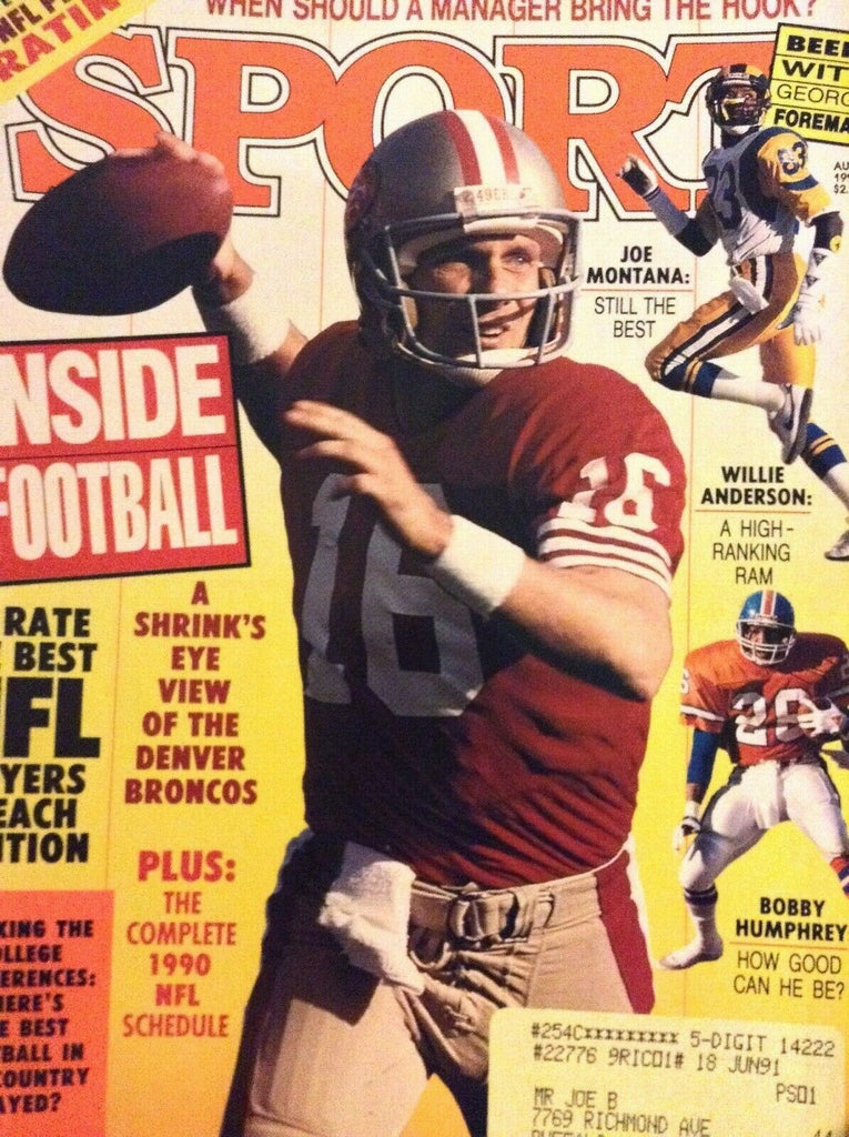 Sport Magazine Joe Montana Willie Anderson August 1990 021119nonrh