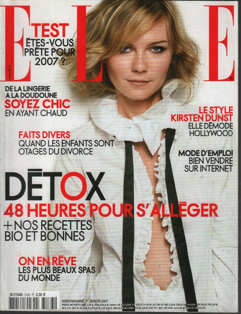Elle French Fashion Magazine 1 Janvier 2007 Kirsten Dunst 091819AME2