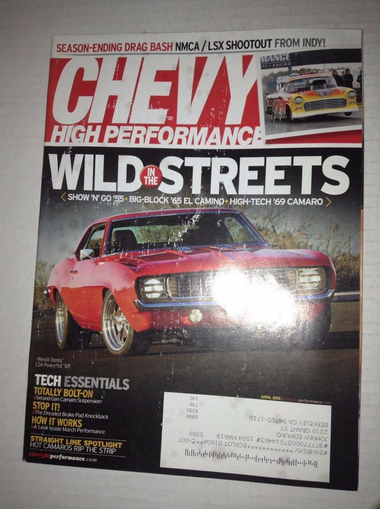 Chevy High Performance Magazine '65 El Camino '69 Camaro April 2015 031317NONRH