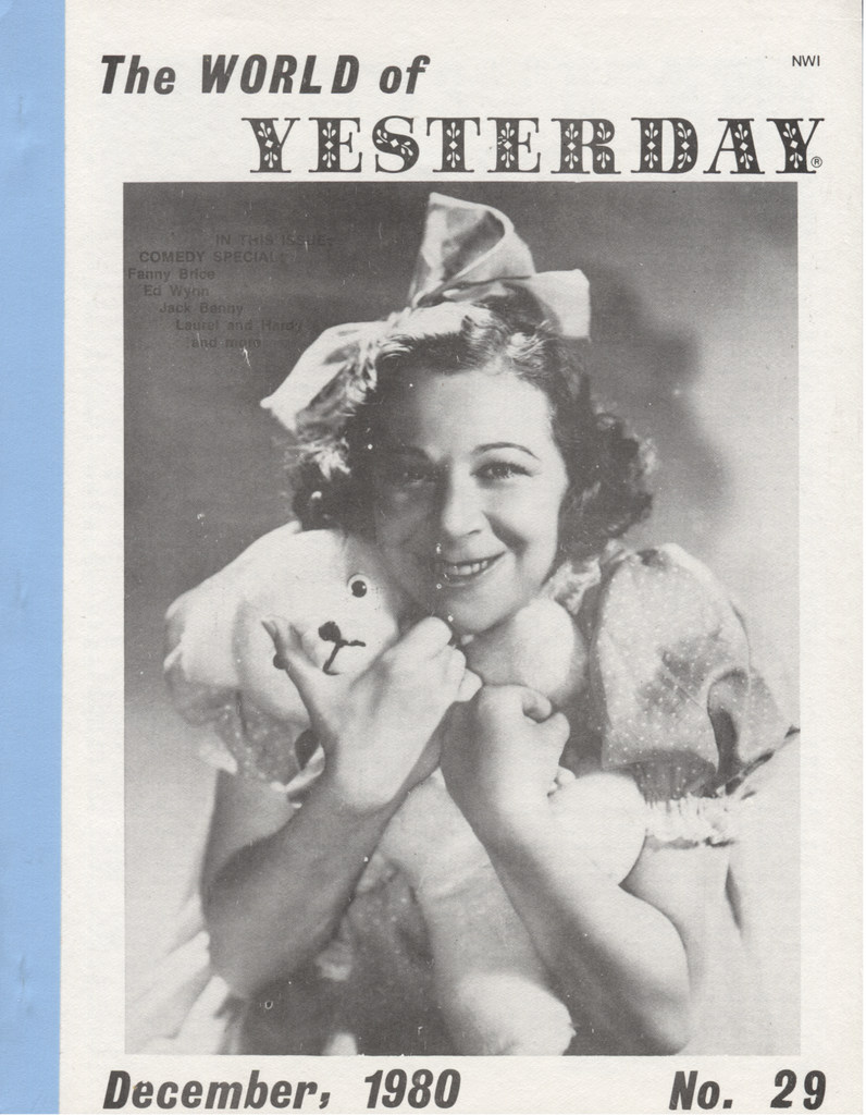 World of Yesterday #29 December 1980 Fanny Brice Jack Benny 080720DBE