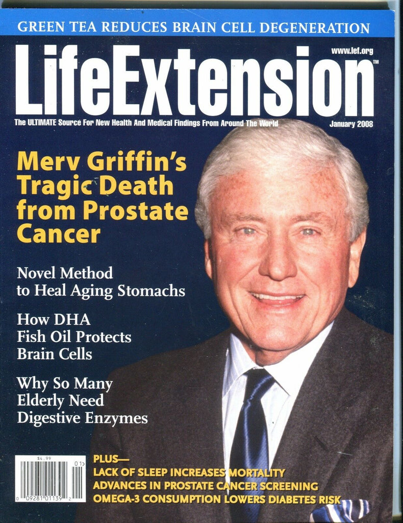 Life Extension Magazine January 2008 Merv Griffin EX No ML 050817nonjhe