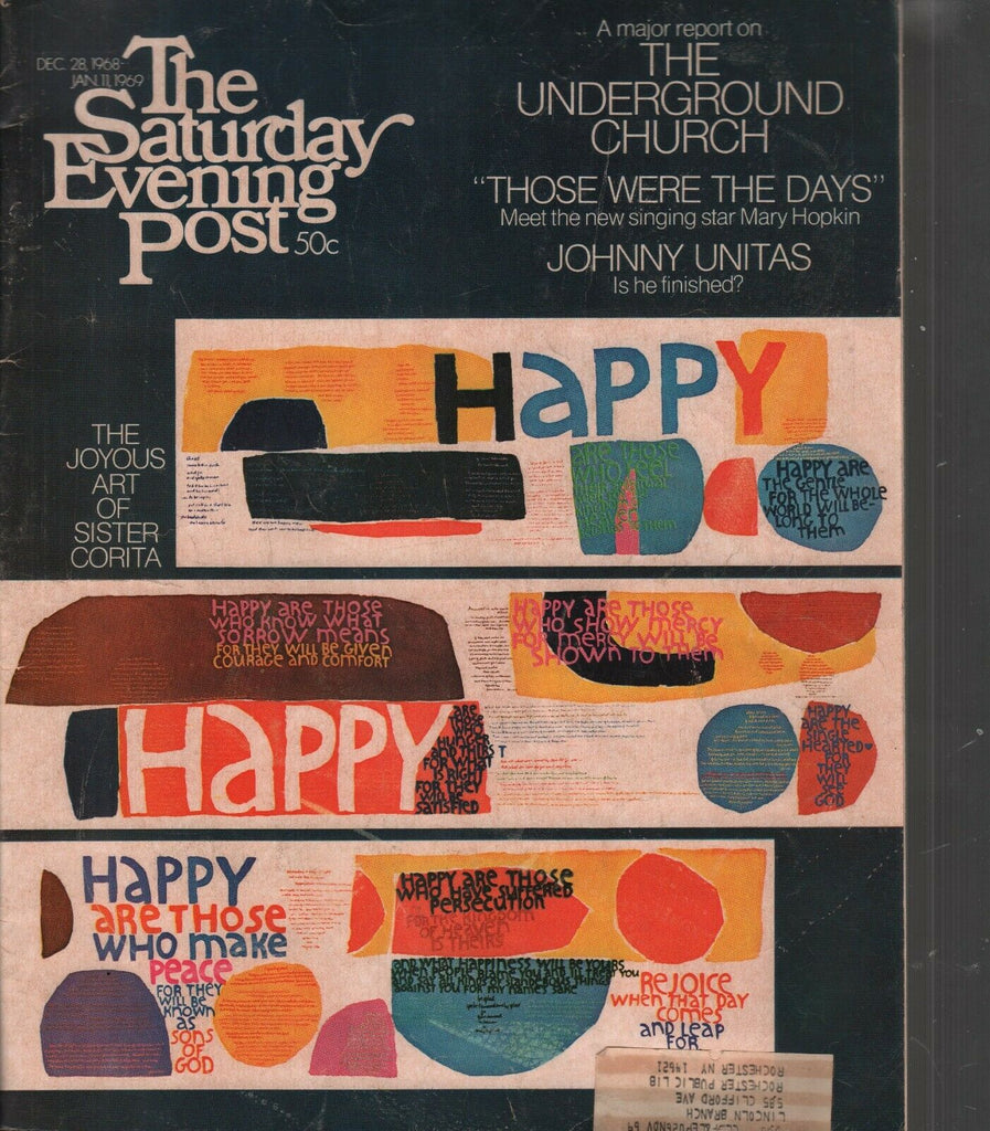 The Saturday Evening Post Dec 28 1968 Jan 11 1969 Johnny Unitas w/ML 093019AME2