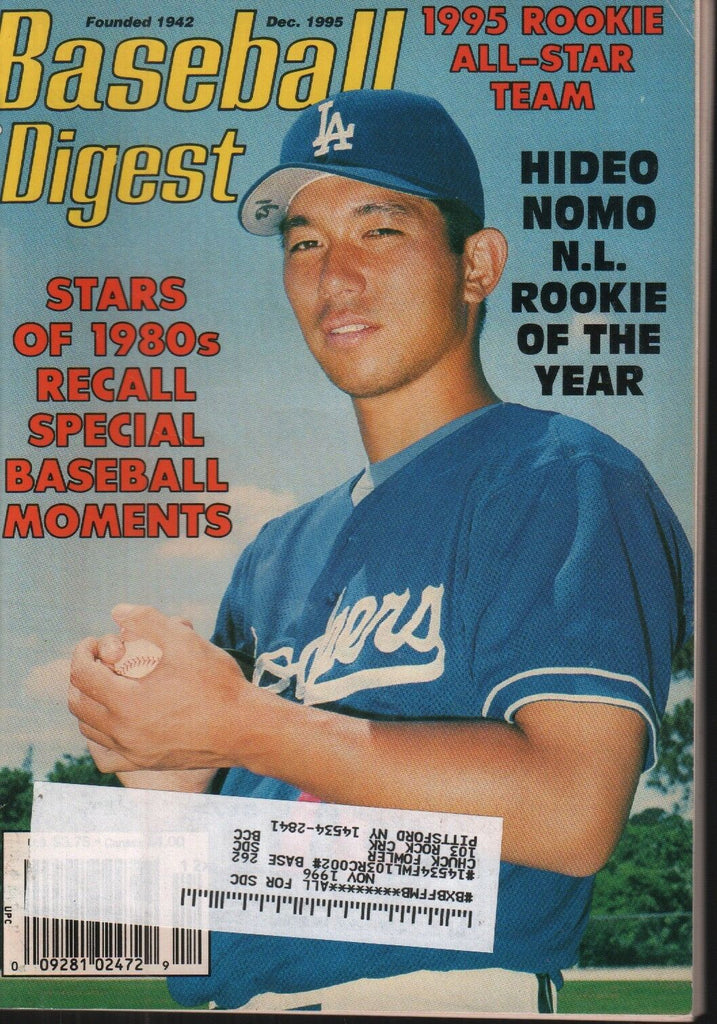 Baseball Digest December 1995 Hideo Nomo Los Angeles Dodgers 101718ame
