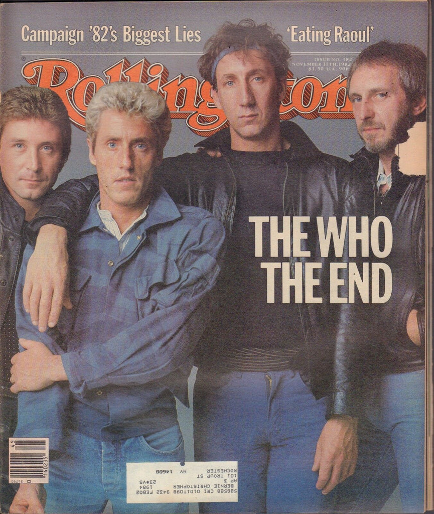 Rolling Stone November 11 1982 The Who w/ML 122016DBE