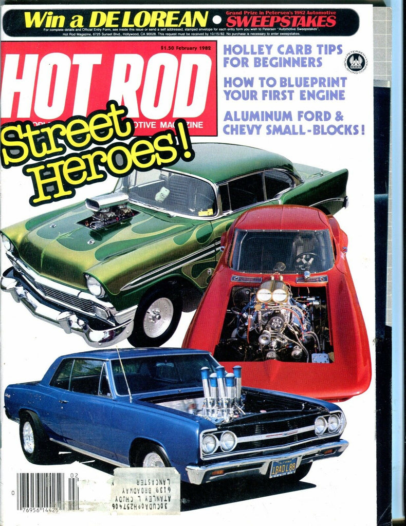 Hot Rod Magazine February 1982 Ford Chevy Small Blocks VG w/ML 051217nonjhe