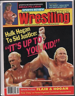 Sports Review Wrestling December 1991 Hulk Hogan, Sid Justice EX 120715DBE2