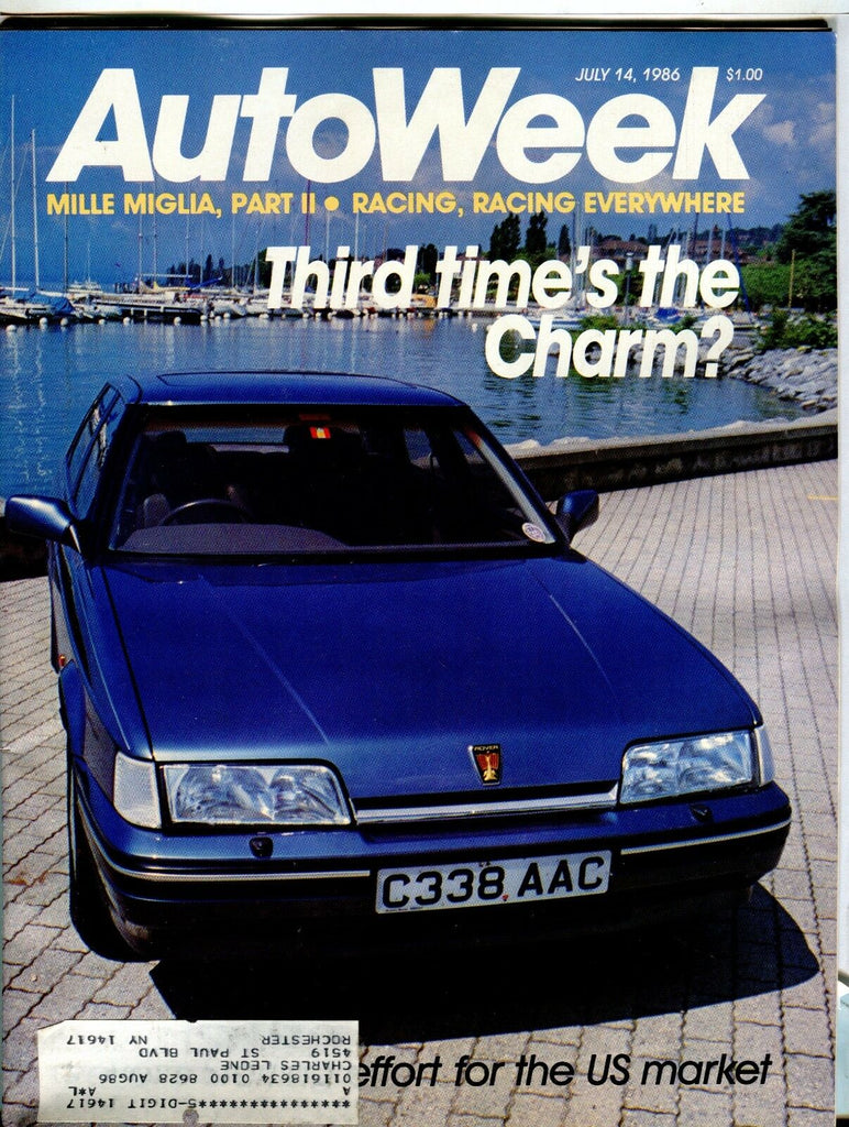 AutoWeek Magazine July 14 1986 EX w/ML 021617jhe