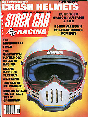 Stock Car Racing Magazine August 1980 Crash Helmets EX 031116jhe