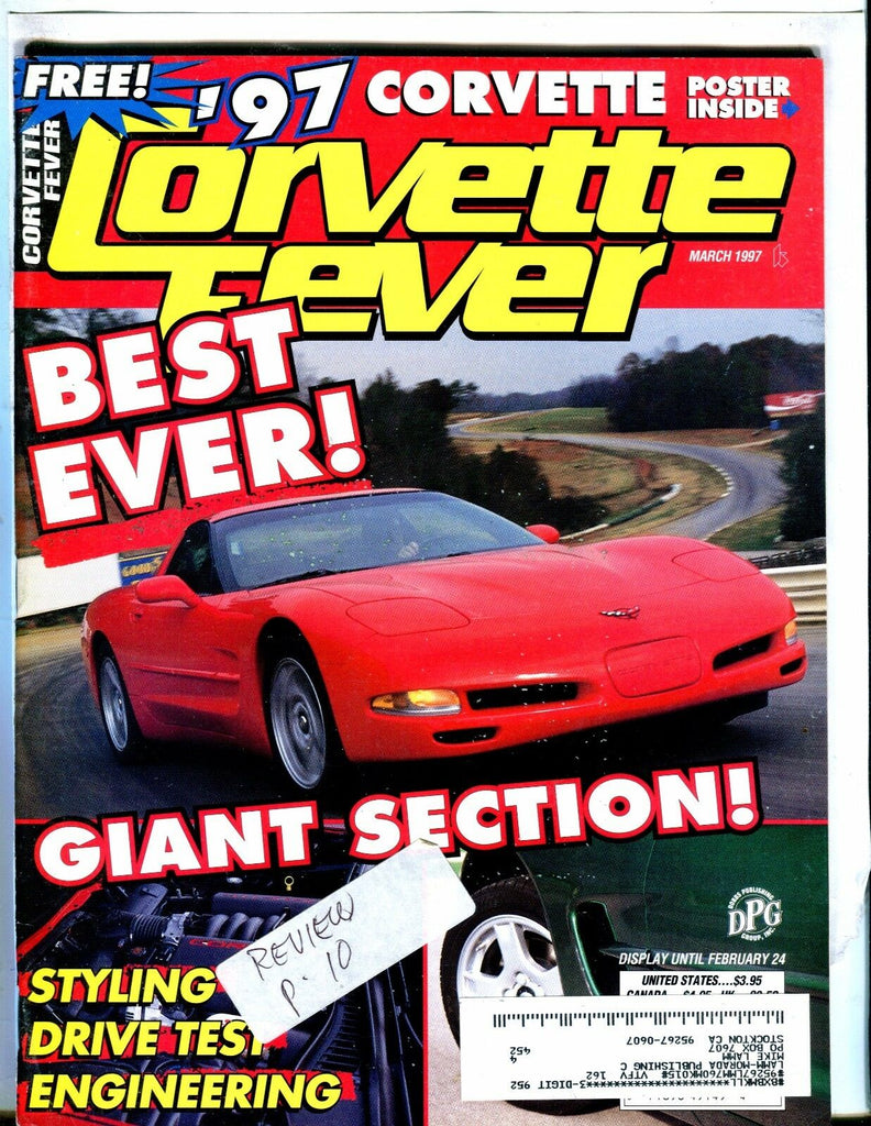 Corvette Fever Magazine March 1997 Drive Test VG w/ML 042417nonjhe