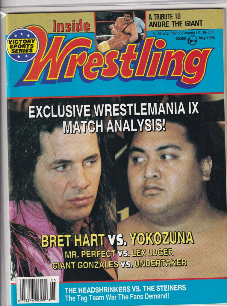 Inside Wrestling Magazine Bret Hart Yokozuna Andre The Giant May 1993 060319nonr