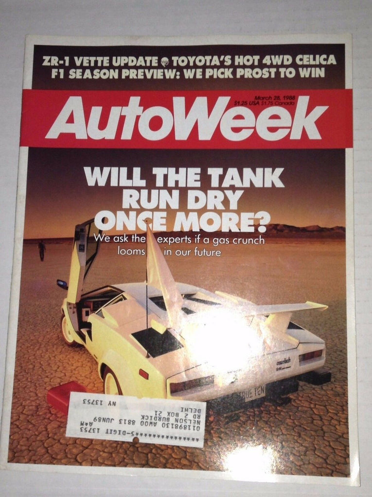 Autoweek Magazine ZR-1 Vete Toyota F1 Season Preview March 28, 1988 011717RH
