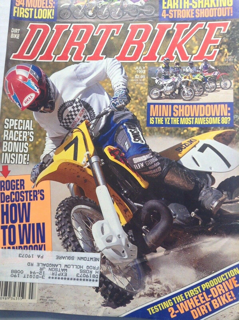 Dirt Bike Magazine Mini Showdown YZ July 1993 092017nonrh