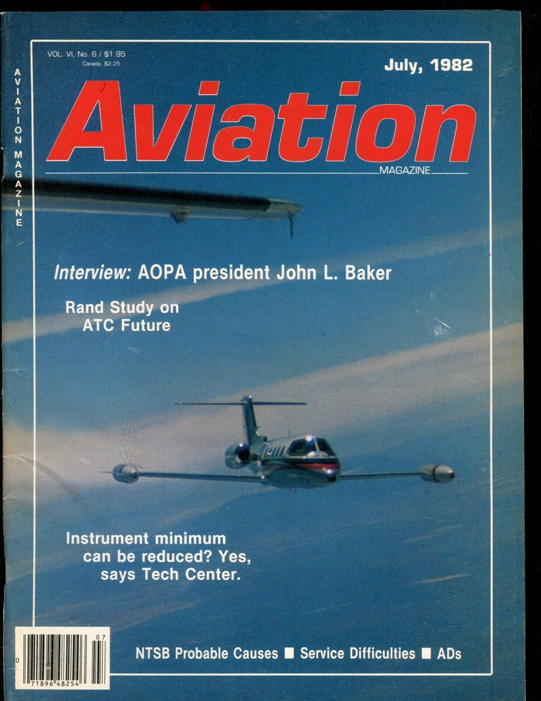 Aviation Magazine July 1982 John L. Baker EX No ML 012517jhe