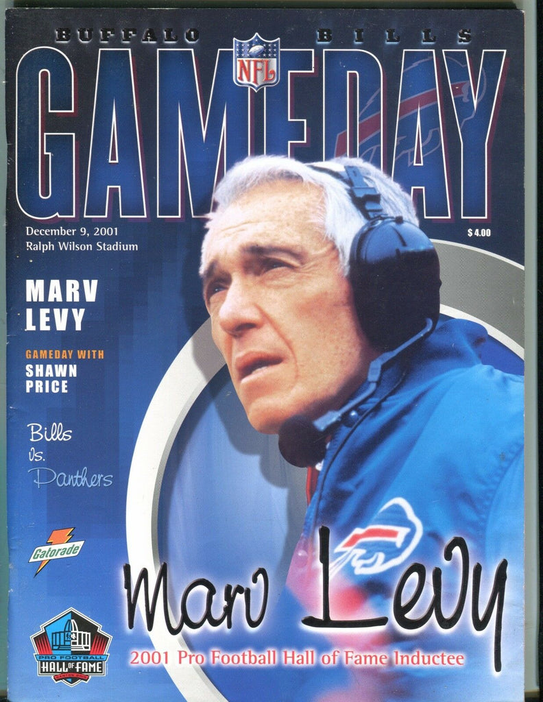 GameDay Magazine Bills vs. Panthers 2001 Marv Levy EX 051717nonjhe