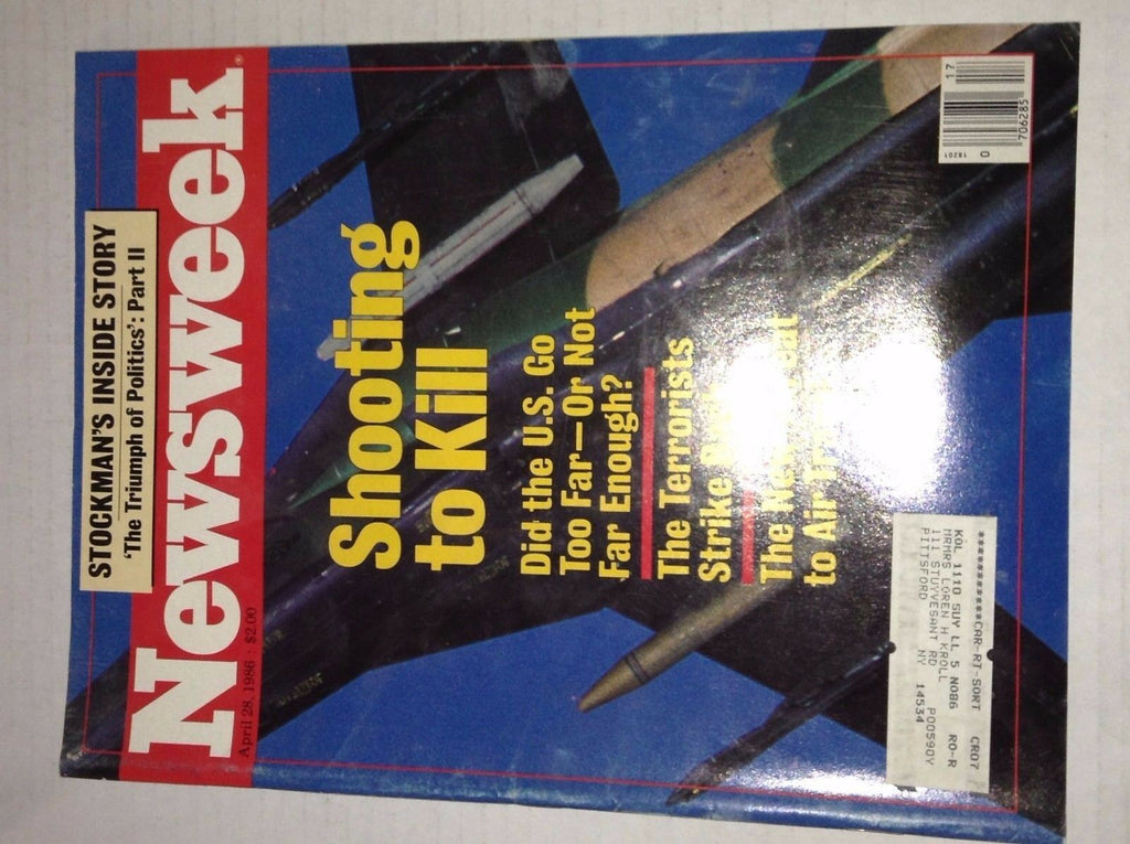 Newsweek Magazine Shooting To Kill April 28, 1986 111716RH