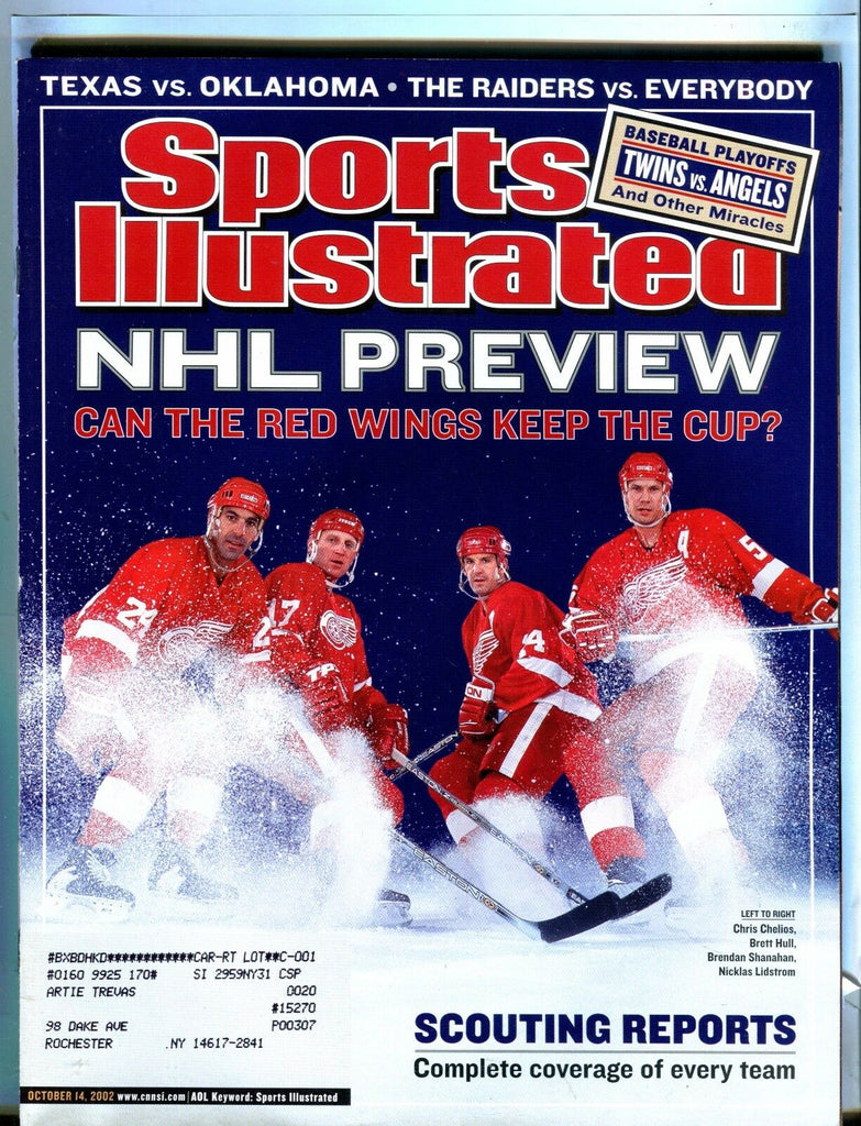 Sports Illustrated Magazine October 14 2002 NHL Preview EX w/ML 021717jhe