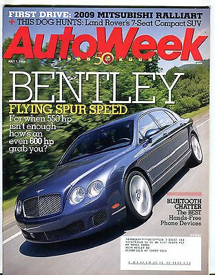 AutoWeek Magazine July 7 2008 Bentley Mitsubishi Ralliart EX 040416jhe