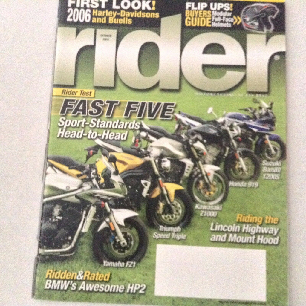 Rider Magazine Suzuki Bandit 1200S Honda 919 October 2005 061017nonrh