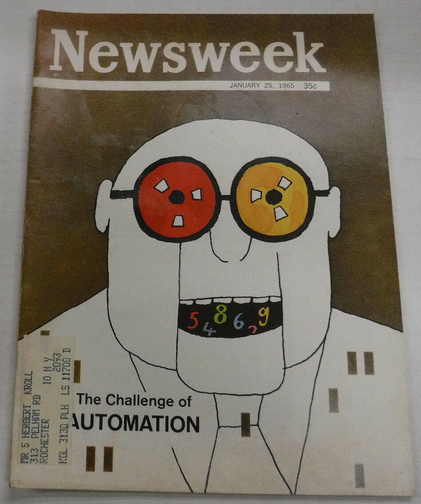Newsweek Magazine The Challenge Of Automation January 25, 1965 101016R2