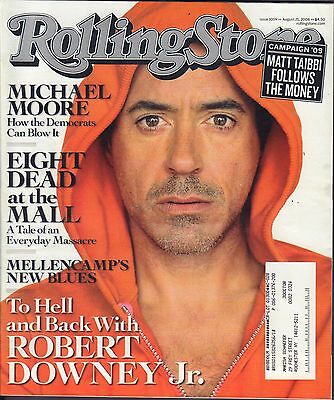 Rolling Stone August 21 2008 Robert Downey Jr., Michael Moore wML VG 082916DBE