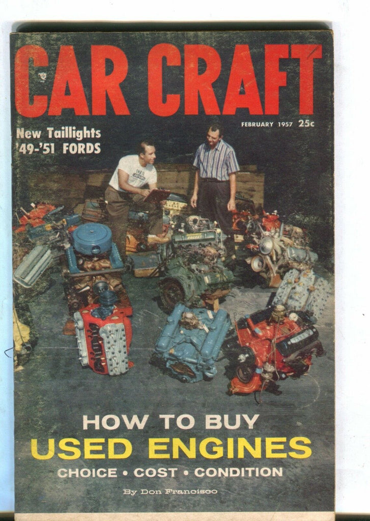 Car Craft Magazine February 1957 Used Engines VG No ML 040717nonjhe