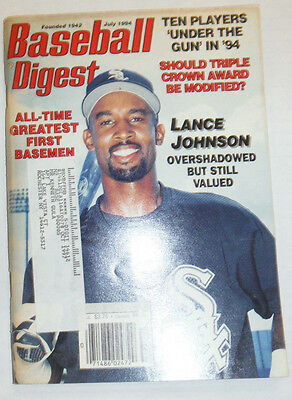 Baseball Digest Magazine Lance Johnson & Ten Players Under July 1994 020315R