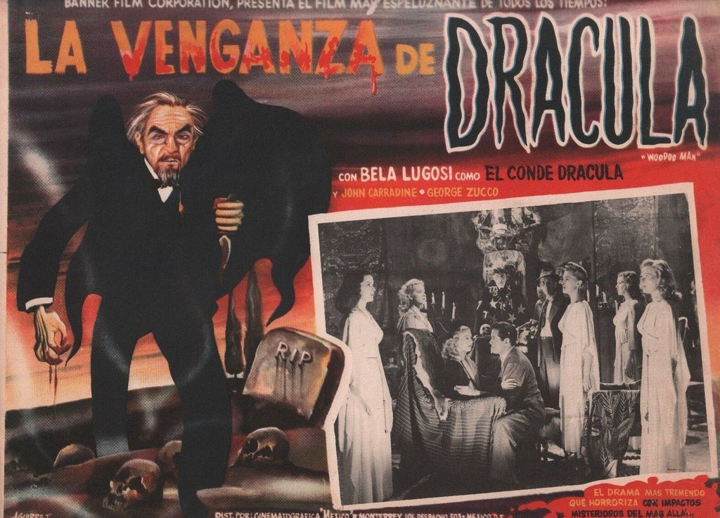 La Venganza De Dracula Bela Lugosi John Carradine 12"x16" Mexican Lobby Card