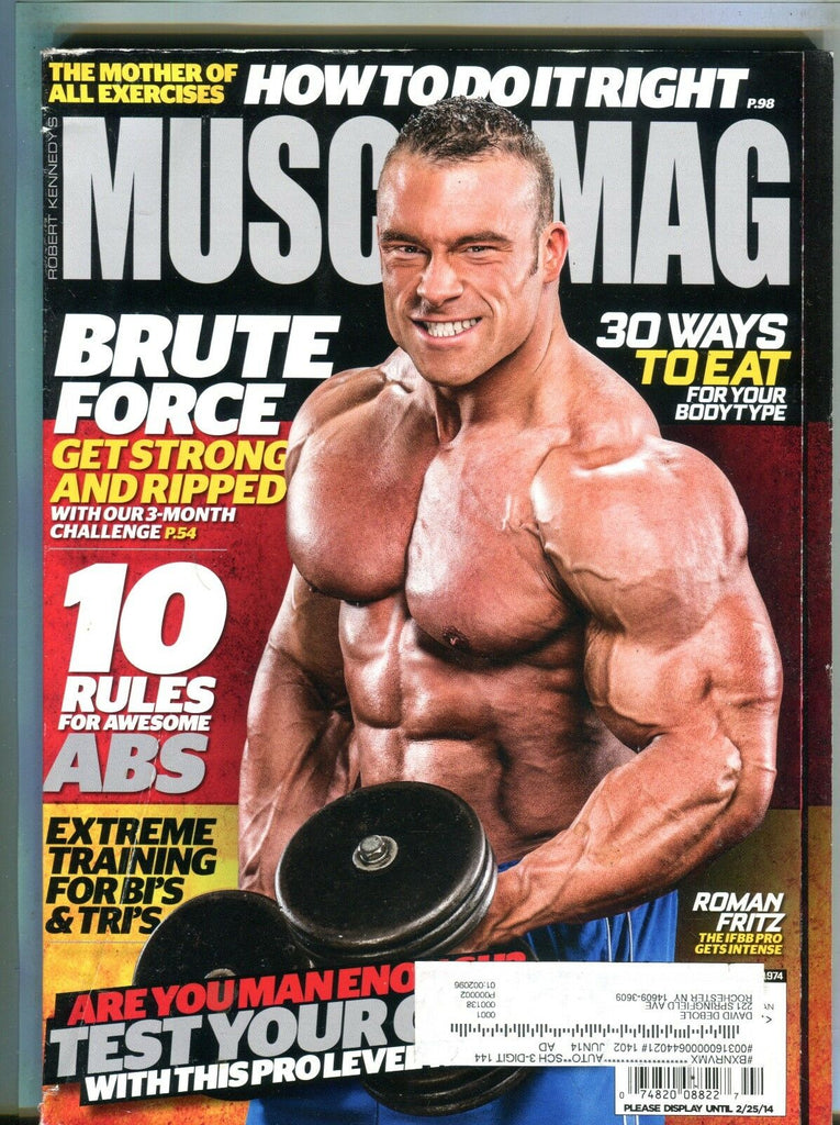 Musclemag Magazine February 2014 Roman Fritz EX w/ML 101516jhe
