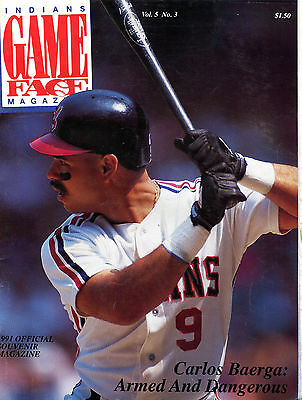 Cleveland Indians Game Face Magazine 1991 Carlos Baerga EX 061416jhe