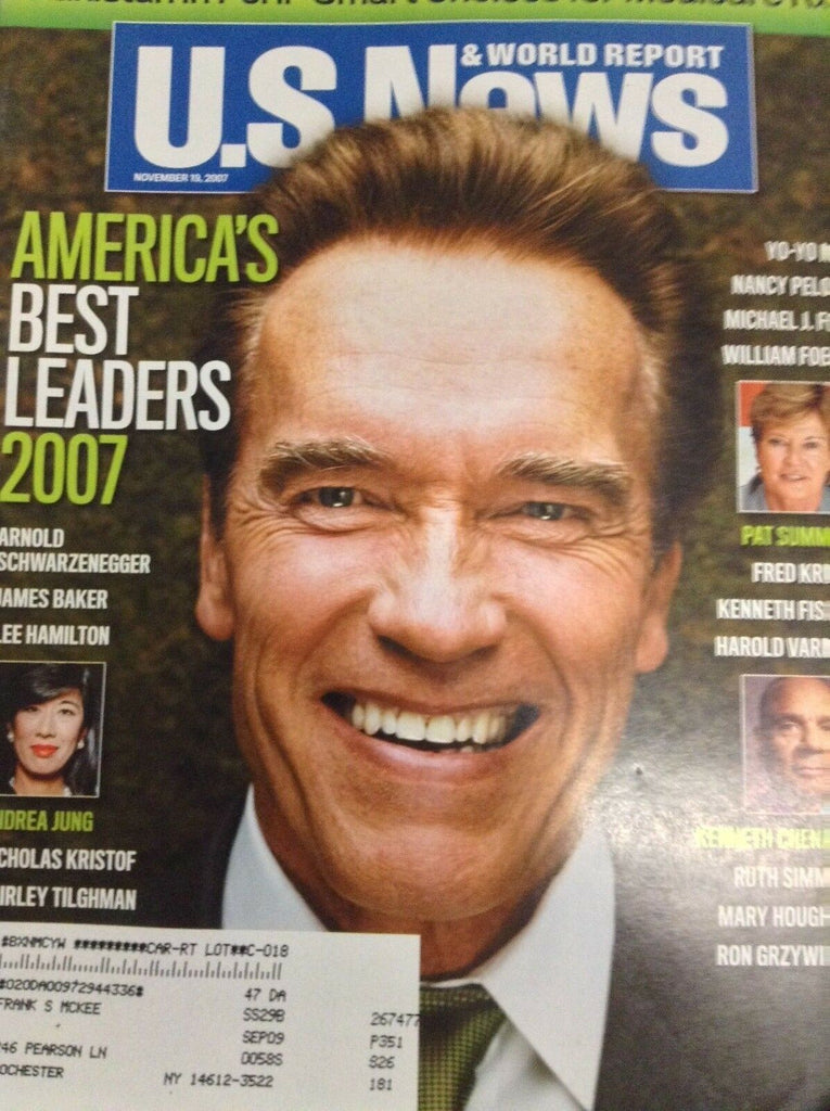 U.S. News Magazine Arnold Schwarzenegger November 19, 2007 011619nonr